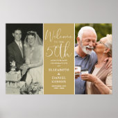 Dan en nu 2 Foto 50th Jubileum Welkomstteken Poster (Voorkant)