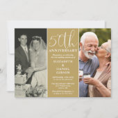 Dan en nu 2 Foto 50th Wedding Jubileum Kaart (Voorkant)