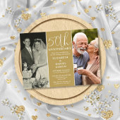 Dan en nu 2 Foto 50th Wedding Jubileum Kaart