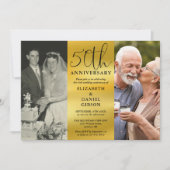 Dan en nu 2 Foto 50th Wedding Jubileum Kaart (Voorkant)