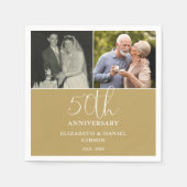 Dan en nu 2 Foto 50th Wedding Jubileum Servet (Voorkant)