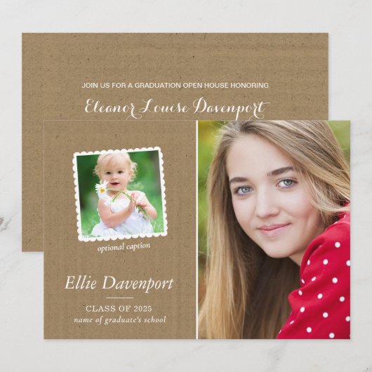 Dan en nu | 2-Fotogradatiepartij Kaart (Voorkant / Achterkant)