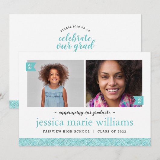 Dan en nu 2 Uitnodiging van de Partij van de Fotog (Voorkant / Achterkant)