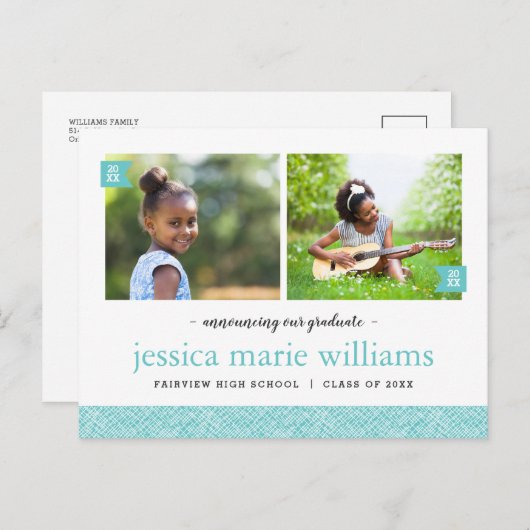 Dan en nu 2 Uitnodiging van de Partij van de Fotog (Voorkant / Achterkant)