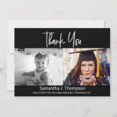 Dan en nu Afstuderen de foto Dank u Aankondiging (Voorkant)