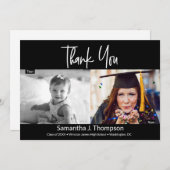 Dan en nu Afstuderen de foto Dank u Aankondiging (Voorkant / Achterkant)