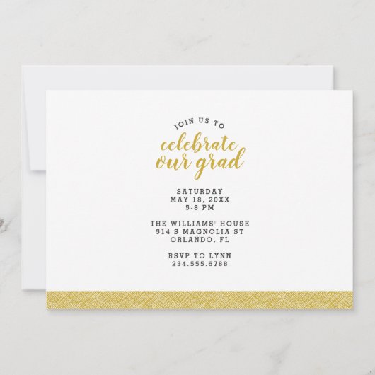 Dan en nu de Uitnodiging van het Afstuderen van de (Achterkant)