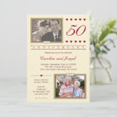 Dan en nu de uitnodiging van het Jubileum van de 5 (Staand voorkant)