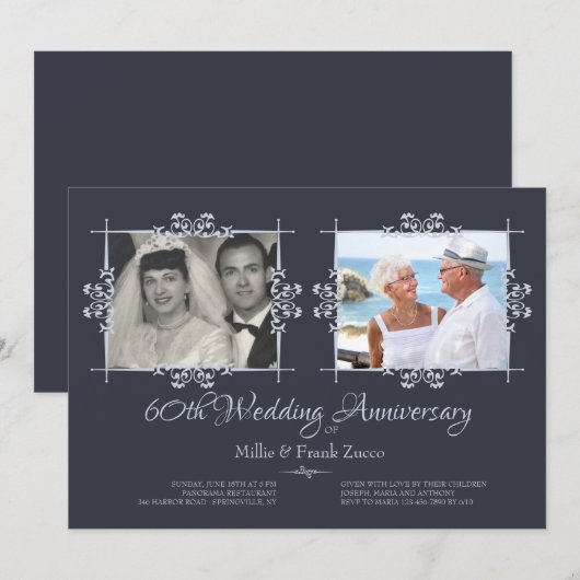 Dan en nu de Uitnodiging van het Jubileum van de F (Voorkant / Achterkant)