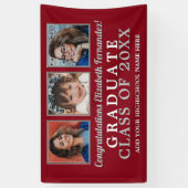 Dan en nu het Afstuderen van Schoolkleuren Spandoek (Verticaal)