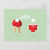 Dan en nu: pingpong briefkaart (Voorkant)