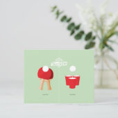 Dan en nu: pingpong briefkaart (Staand voorkant)