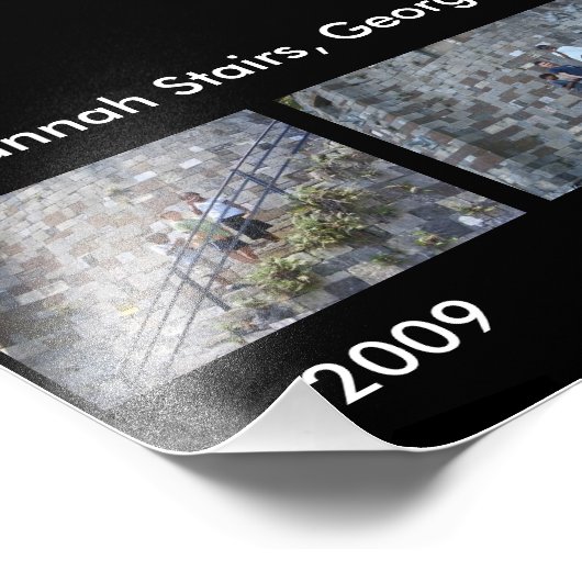 Dan en nu - Savannah Stairs, GA Foto Afdruk (Hoek)