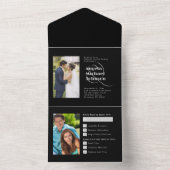 Dan en Nu Zilveren Huwelijksjubileum 25 jaar All In One Uitnodiging (Binnen)