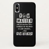 Dan energie je grappige natuurkunde Case-Mate iPhone case (Achterkant)