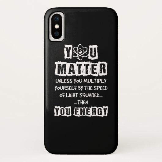 Dan energie je grappige natuurkunde Case-Mate iPhone case (Achterkant)