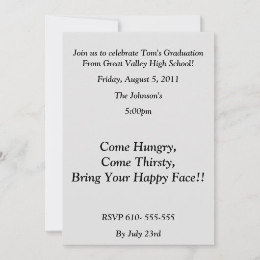 Dan...., groep van ... Uitnodiging (Achterkant)