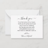 dan je chic calligraphy trouwdag foto notitiekaartje (Achterkant)