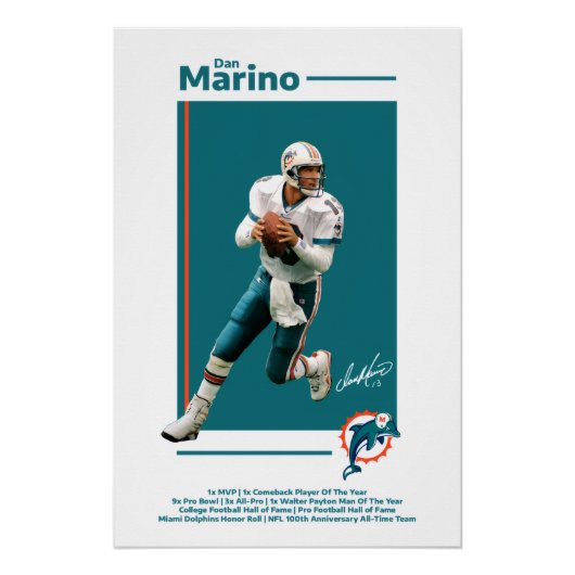 Dan Marino Miami Dolphins Poster (Voorkant)