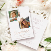 Dan & nu Afstuderen Twee het Manuscript van de Fot Folie Uitnodiging