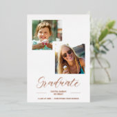 Dan & nu Afstuderen Twee het Manuscript van de Fot Folie Uitnodiging (Staand Voorkant)