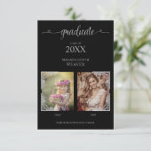 Dan & nu de Foto van de Lace Afstuderen Uitnodigin (Staand voorkant)