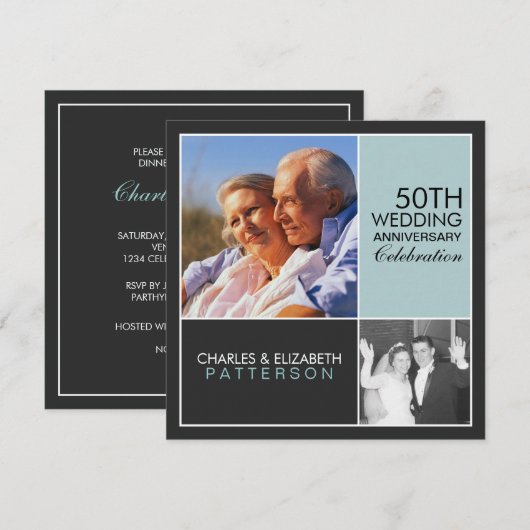 Dan nu de Moderne Uitnodiging van de Partij van he (Voorkant / Achterkant)