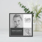 Dan nu de Uitnodiging van de Zwarte & Witte GraduP (Staand voorkant)