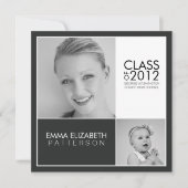 Dan nu de Uitnodiging van de Zwarte & Witte GraduP (Voorkant)