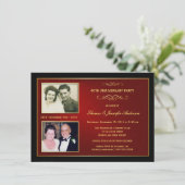 Dan & nu Jubileum met 2 Foto's - 40th Kaart (Staand voorkant)