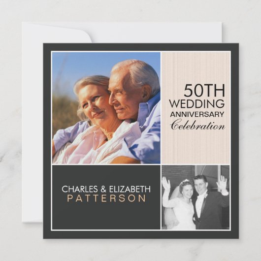 Dan Nu Moderne Blok Jubileumfeest Uitnodiging (Voorkant)