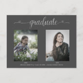 Dan & nu twee Foto's Afstuderen Aankondiging Briefkaart (Voorkant)
