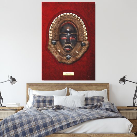 Dan Peoples Dean Gle Mask op rood fluweel Canvas Afdruk (Insitu (Slaapkamer))