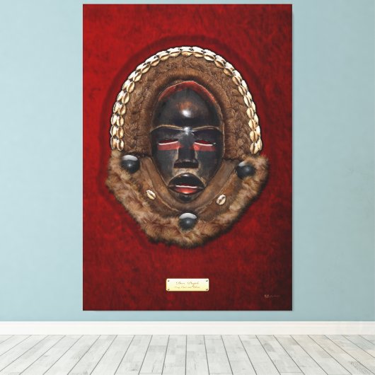 Dan Peoples Dean Gle Mask op rood fluweel Canvas Afdruk (Insitu (Houten vloer))