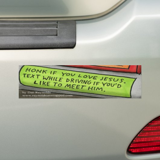 Dan Reynolds | Bumpersticker | Tekst om Jezus te o (Op auto)