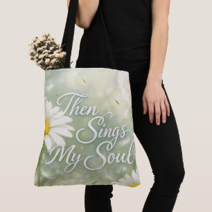 Dan Zingt Mijn Ziel Paardenbloemen en Madeliefjes Tote Bag