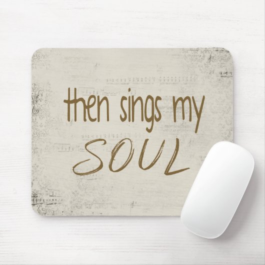 "Dan zingt mijn ziel" tekst op bladmuziek Muismat (Met muis)