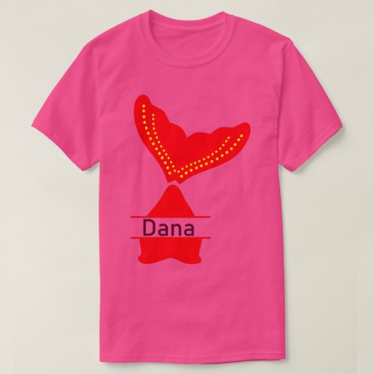 Dana Crimson Red Upside Mermaid Tail Vector T-shirt (Design voorkant)