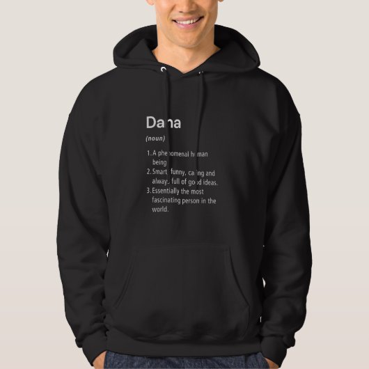Dana Name Definition Funny Dictionary Hoodie (Voorkant)