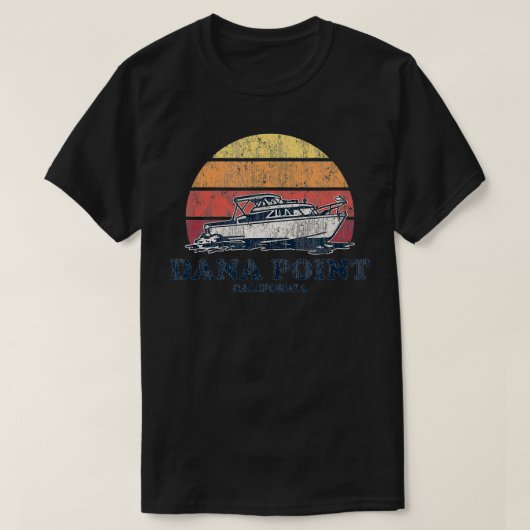 Dana Point CA Boating 70s Retro Boat Desig T-shirt (Design voorkant)
