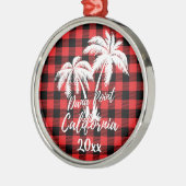 Dana Point California Beach Palm Red Pset Metalen Ornament (Links)