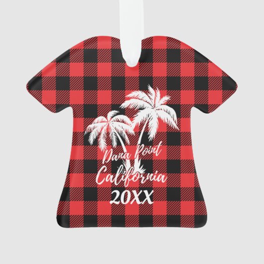 Dana Point California Palm Tree gepersonaliseerd Ornament (achterkant)