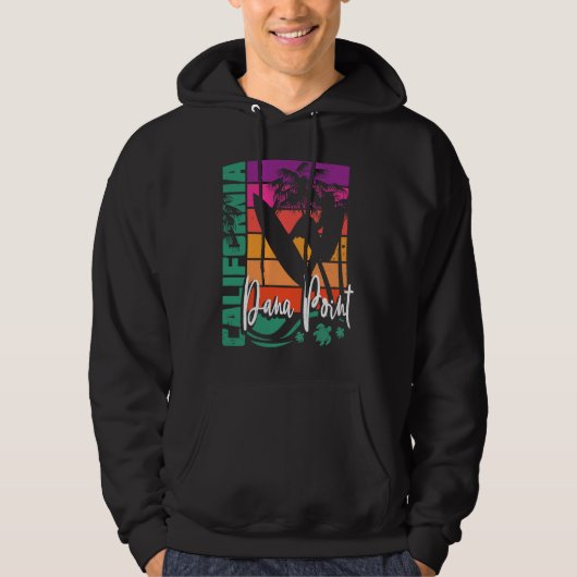 Dana Point California Retro Sunset Beach Surfer So Hoodie (Voorkant)