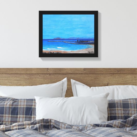 Dana Point Harbour ondertekend Canvas Afdruk (Insitu (Slaapkamer))