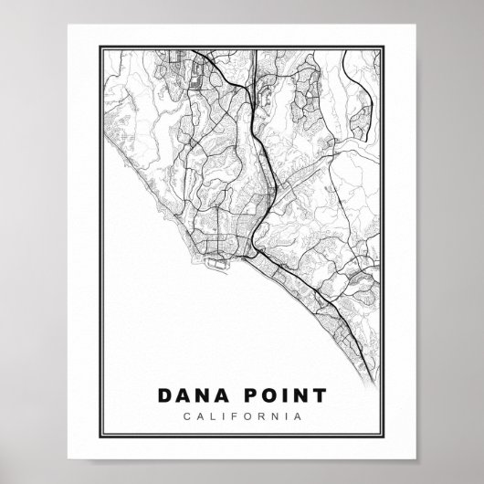 Dana Point Kaart Poster (Voorkant)