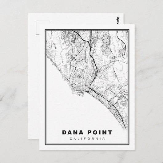 Dana Point Map Briefkaart (Voorkant / Achterkant)