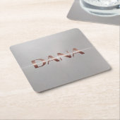 Dana Roos Gouden Tekst Zilveren Onderzetter Set (Schuin)