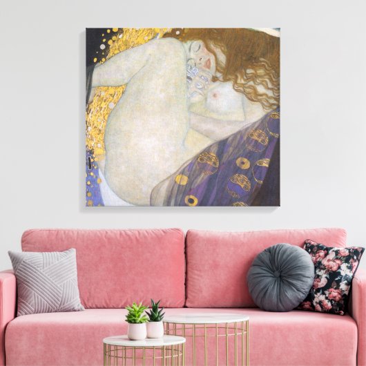 Danae door Gustav Klimt Canvas Afdruk (Insitu (Woonkamer))