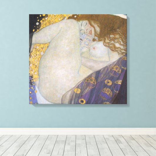 Danae door Gustav Klimt Canvas Afdruk (Insitu (Houten vloer))