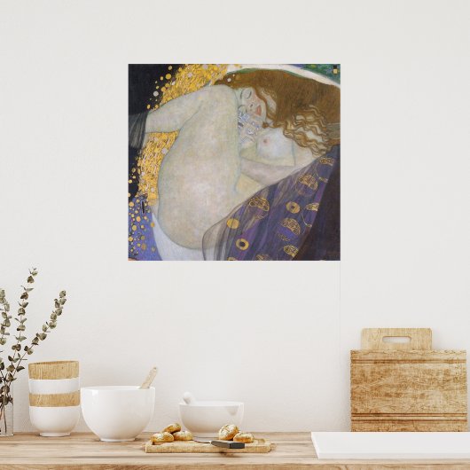 Danae door Gustav Klimt Poster (Keuken)